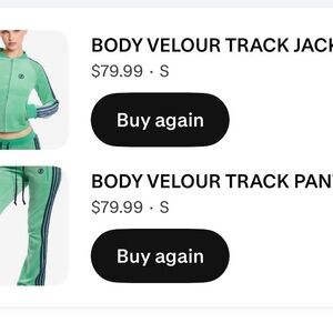 Body by raven Velour Track Pants - Green